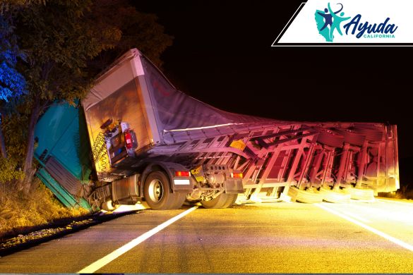 truck rollover on Highway 99