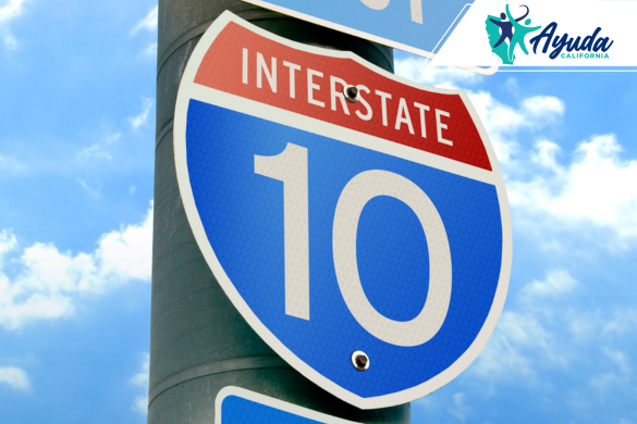 car crash on the Los Angeles Highway 10